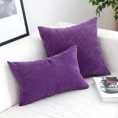 Corduroy Cushion Cover with Soft Ribbed Texture and Invisible Zip