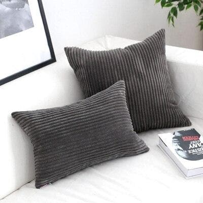 Corduroy Cushion Cover with Soft Ribbed Texture and Invisible Zip