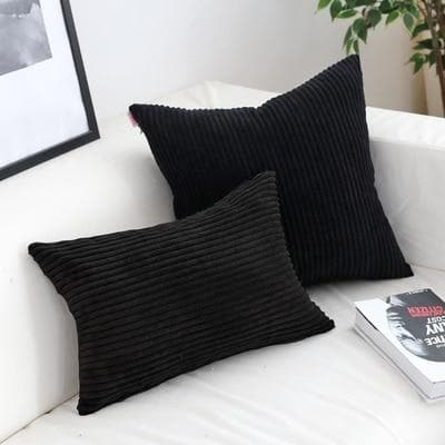 Corduroy Cushion Cover with Soft Ribbed Texture and Invisible Zip
