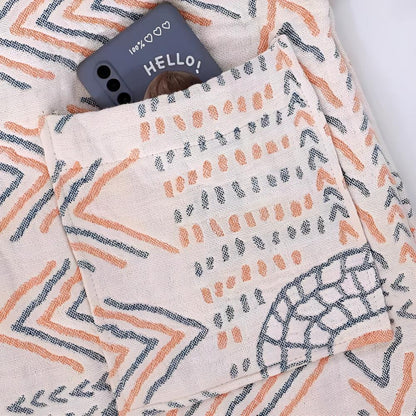 Cotton Blend Unisex Bathrobe with Belt and Two Front Pockets