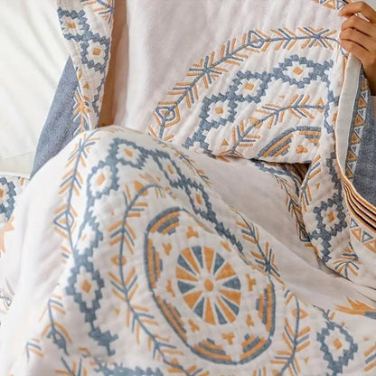 Cotton Mandala Throw Blanket – Boho Style Decorative Blanket for Sofas and Beds