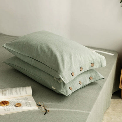 Cotton Pillowcase Set of 2 – 100% Organic Cotton Breathable Covers for Everyday Bedding