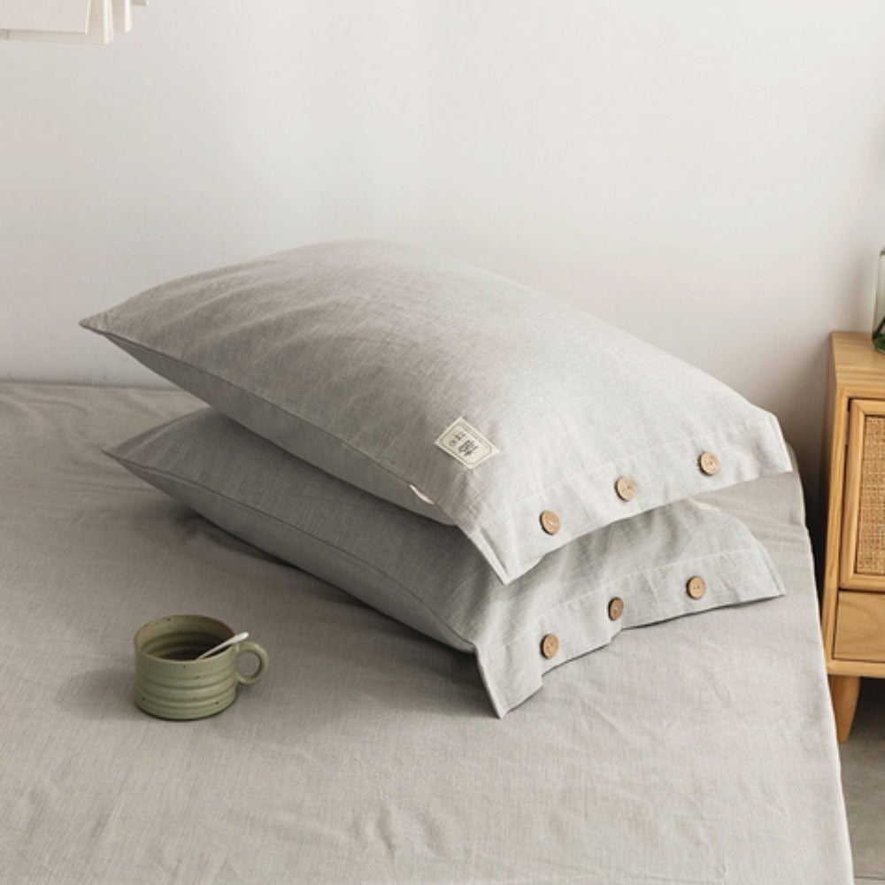 Cotton Pillowcase Set of 2 – 100% Organic Cotton Breathable Covers for Everyday Bedding