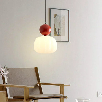 Cream Art Deco Pendant Lamp with Bauhaus-Inspired Metal and PMMA Design