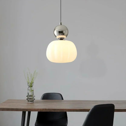 Cream Art Deco Pendant Lamp with Bauhaus-Inspired Metal and PMMA Design