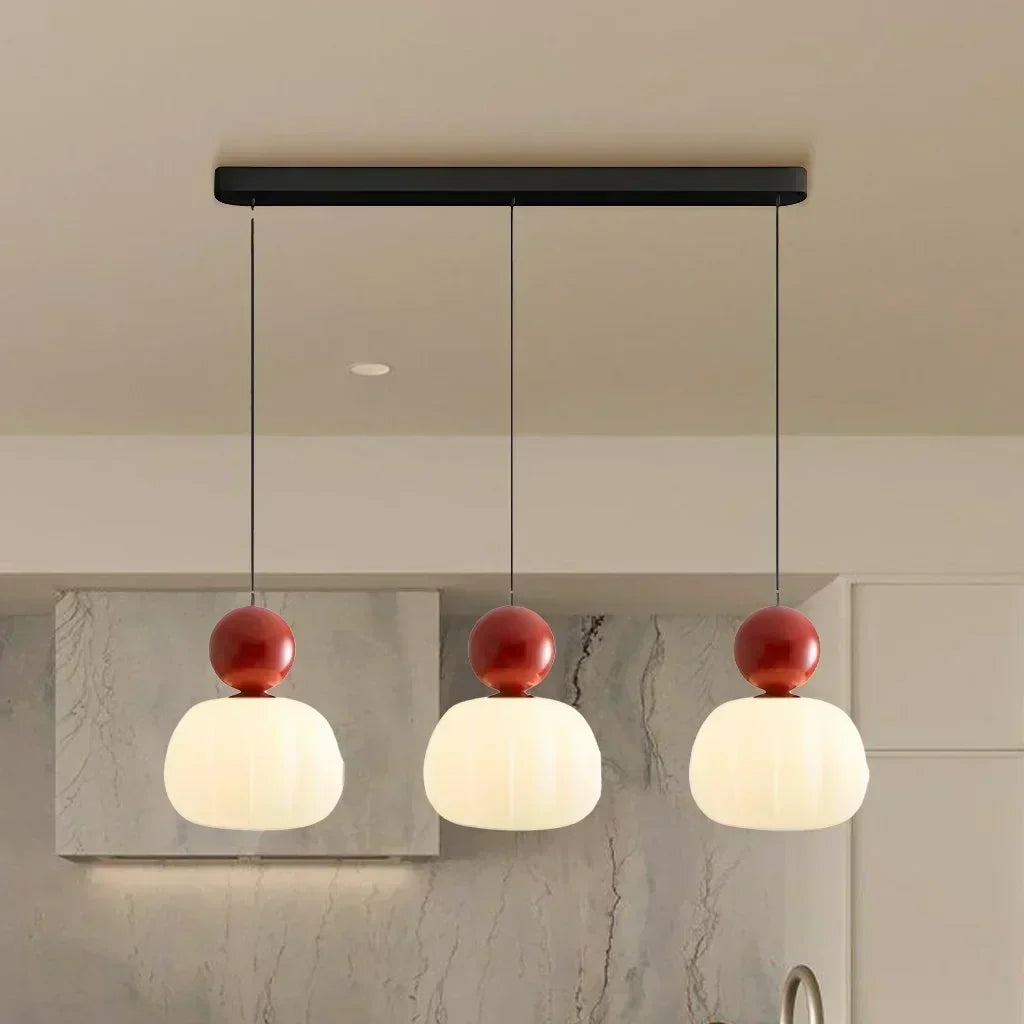 Cream Art Deco Pendant Lamp with Bauhaus-Inspired Metal and PMMA Design