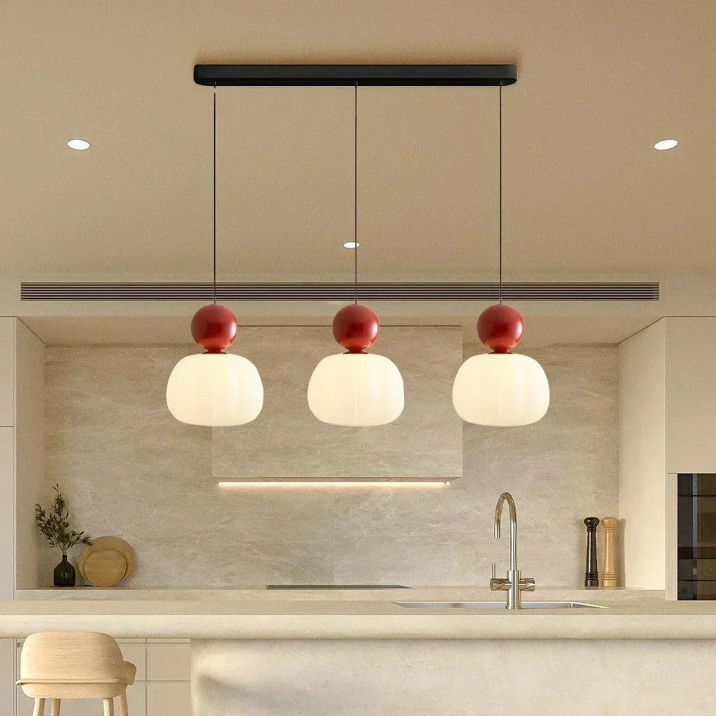 Cream Art Deco Pendant Lamp with Bauhaus-Inspired Metal and PMMA Design