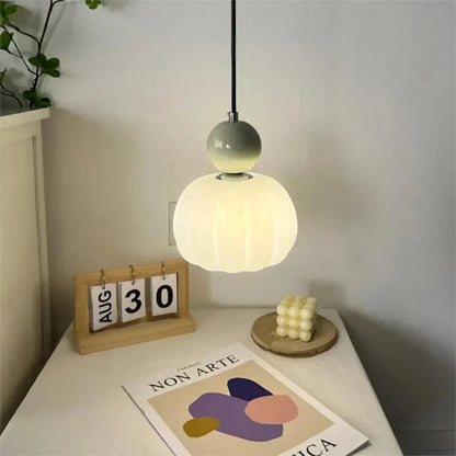 Cream Art Deco Pendant Lamp with Bauhaus-Inspired Metal and PMMA Design
