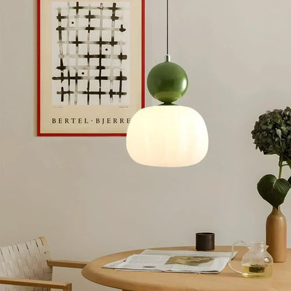 Cream Art Deco Pendant Lamp with Bauhaus-Inspired Metal and PMMA Design