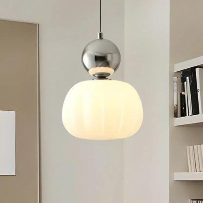 Cream Art Deco Pendant Lamp with Bauhaus-Inspired Metal and PMMA Design