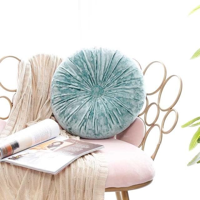 Crushed Velvet Round Cushion with Soft Fibre Filling