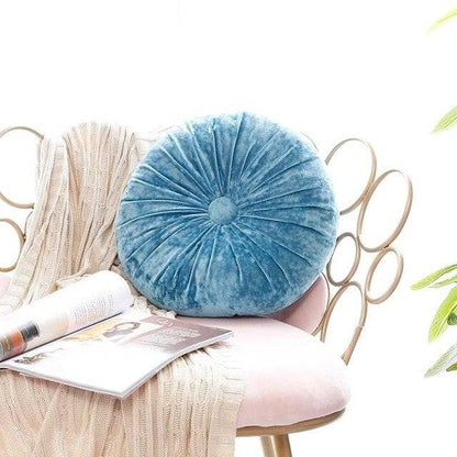 Crushed Velvet Round Cushion with Soft Fibre Filling