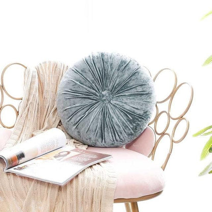 Crushed Velvet Round Cushion with Soft Fibre Filling