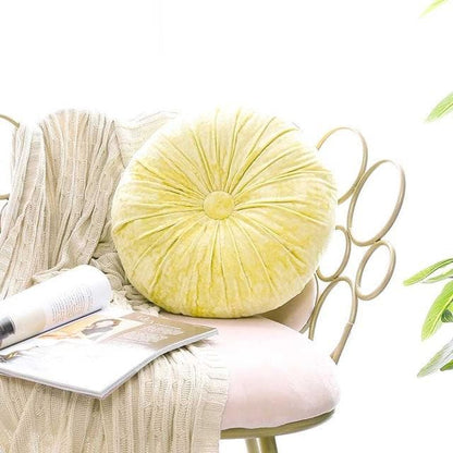 Crushed Velvet Round Cushion with Soft Fibre Filling
