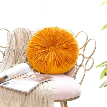 Crushed Velvet Round Cushion with Soft Fibre Filling