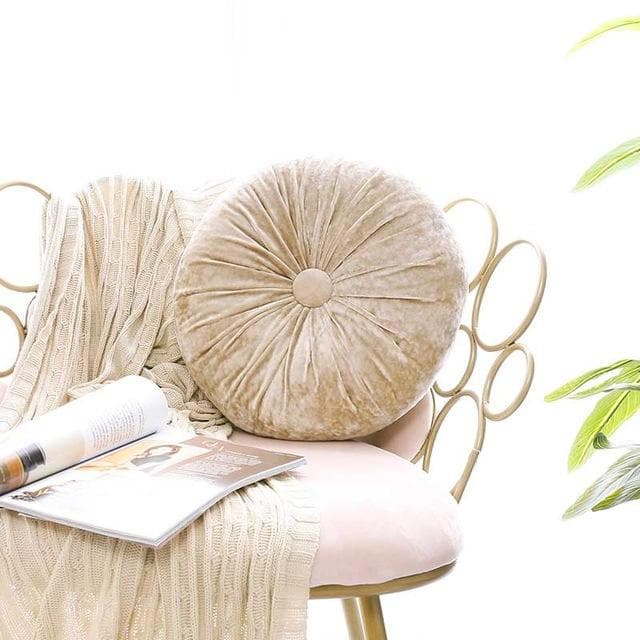 Crushed Velvet Round Cushion with Soft Fibre Filling