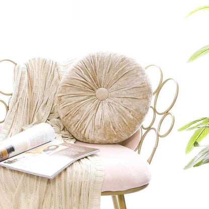 Crushed Velvet Round Cushion with Soft Fibre Filling