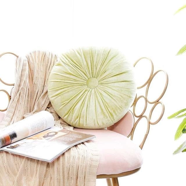 Crushed Velvet Round Cushion with Soft Fibre Filling