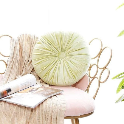 Crushed Velvet Round Cushion with Soft Fibre Filling