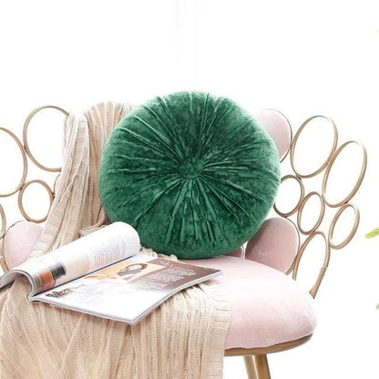 Crushed Velvet Round Cushion with Soft Fibre Filling