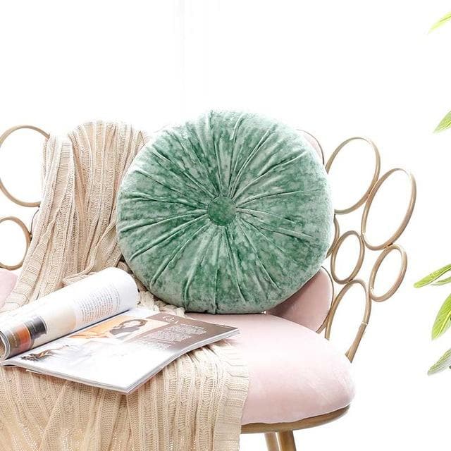 Crushed Velvet Round Cushion with Soft Fibre Filling