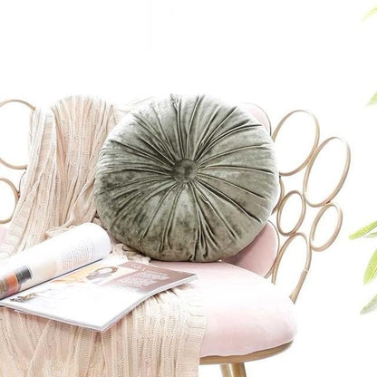 Crushed Velvet Round Cushion with Soft Fibre Filling