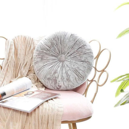 Crushed Velvet Round Cushion with Soft Fibre Filling