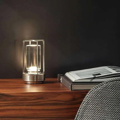 Crystal Table Lamp – Dimmable LED Light with Rechargeable Battery and Touch Control