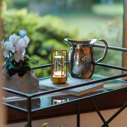Crystal Table Lamp – Dimmable LED Light with Rechargeable Battery and Touch Control