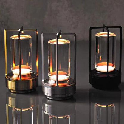 Crystal Table Lamp – Dimmable LED Light with Rechargeable Battery and Touch Control