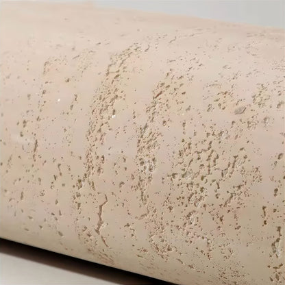 Cylindrical Tissue Holder in Travertine-Look Resin with Organic Stone Texture