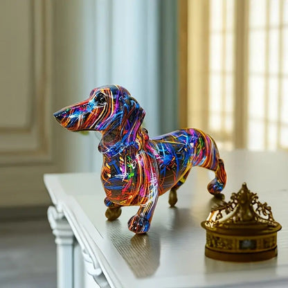 Dachshund Figurine – Artistic Resin Dog Statue for Stylish Home Décor