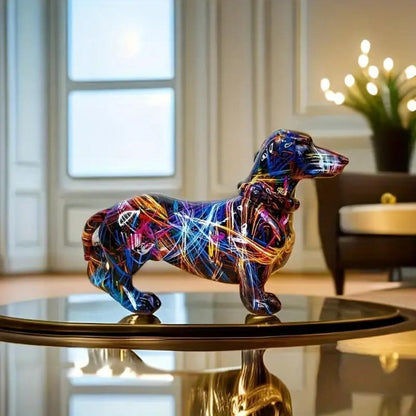 Dachshund Figurine – Artistic Resin Dog Statue for Stylish Home Décor