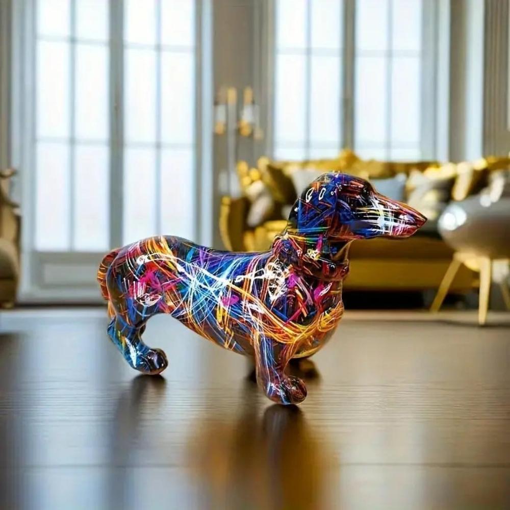 Dachshund Figurine – Artistic Resin Dog Statue for Stylish Home Décor