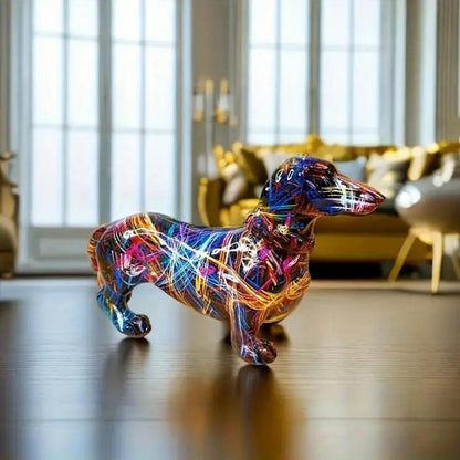 Dachshund Figurine – Artistic Resin Dog Statue for Stylish Home Décor