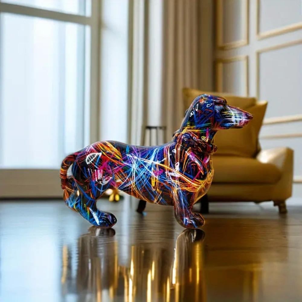 Dachshund Figurine – Artistic Resin Dog Statue for Stylish Home Décor