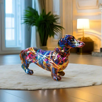 Dachshund Figurine – Artistic Resin Dog Statue for Stylish Home Décor