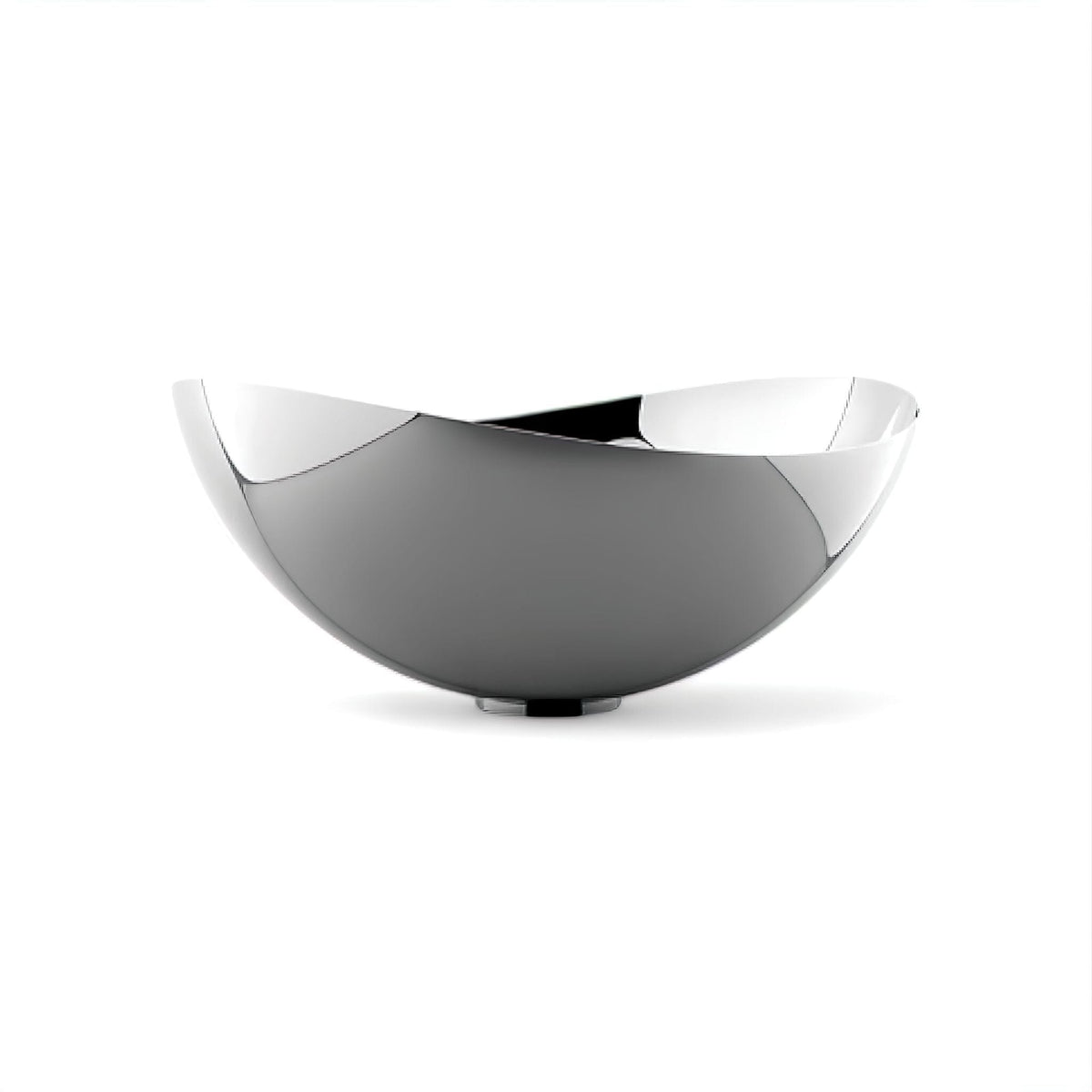 Decorative Polished Metal Bowl with Organic Rim