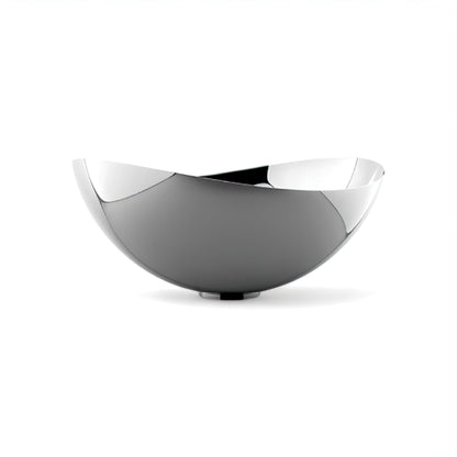 Decorative Polished Metal Bowl with Organic Rim