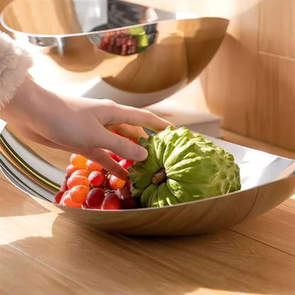 Decorative Polished Metal Bowl with Organic Rim