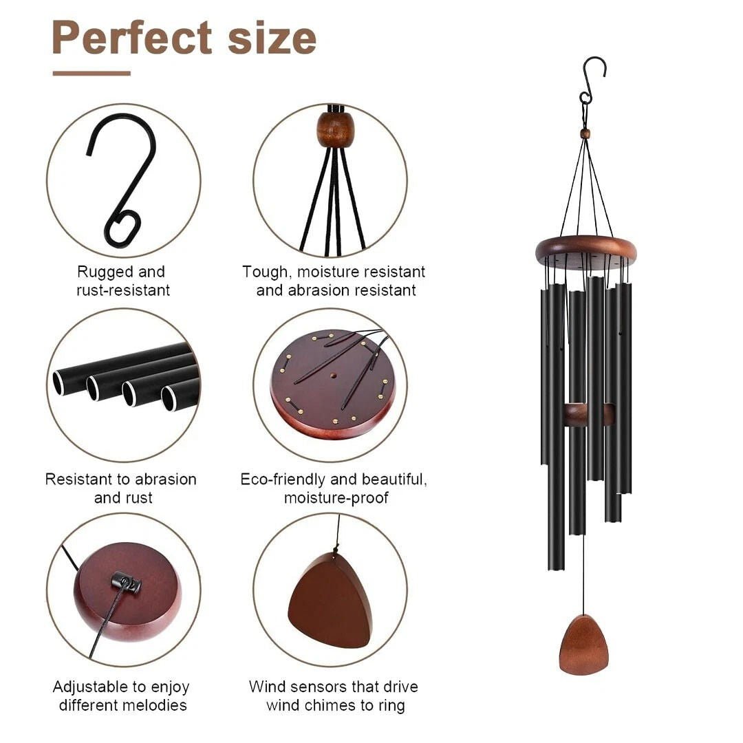 Deep Tone Aluminium Wind Chimes with Anodised Finish for Indoor and Outdoor Use