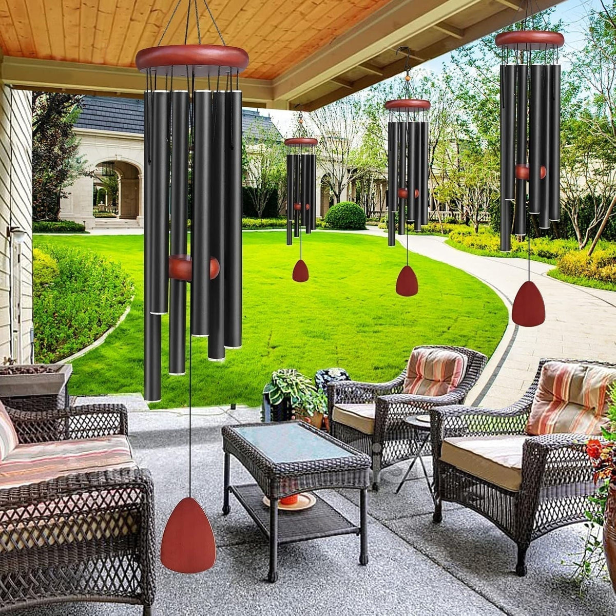 Deep Tone Aluminium Wind Chimes with Anodised Finish for Indoor and Outdoor Use