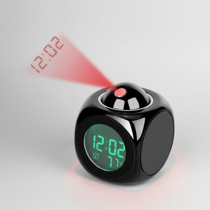 Digital Projection Alarm Clock with Temperature Display and Snooze