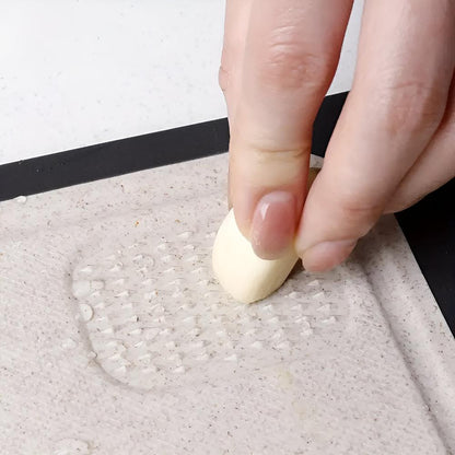Double-Sided Stainless Steel Cutting Board – 304 Steel and Rice Fibre Composite with Garlic Grater