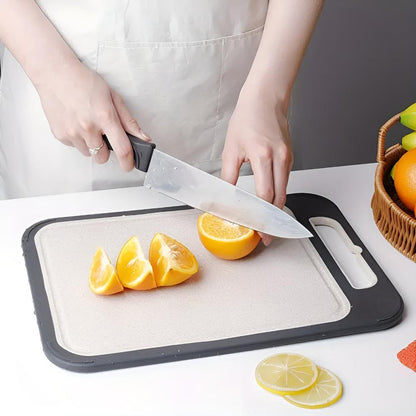 Double-Sided Stainless Steel Cutting Board – 304 Steel and Rice Fibre Composite with Garlic Grater