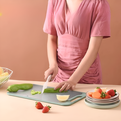Double-Sided Stainless Steel Cutting Board – 316 Steel and Rice Husk Fibre with Garlic Grater