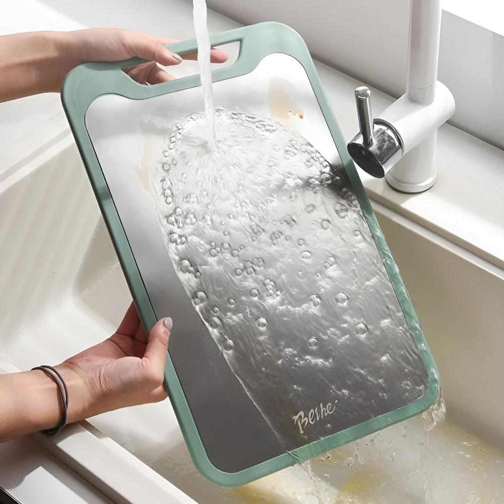 Double-Sided Stainless Steel Cutting Board – 316 Steel and Rice Husk Fibre with Garlic Grater