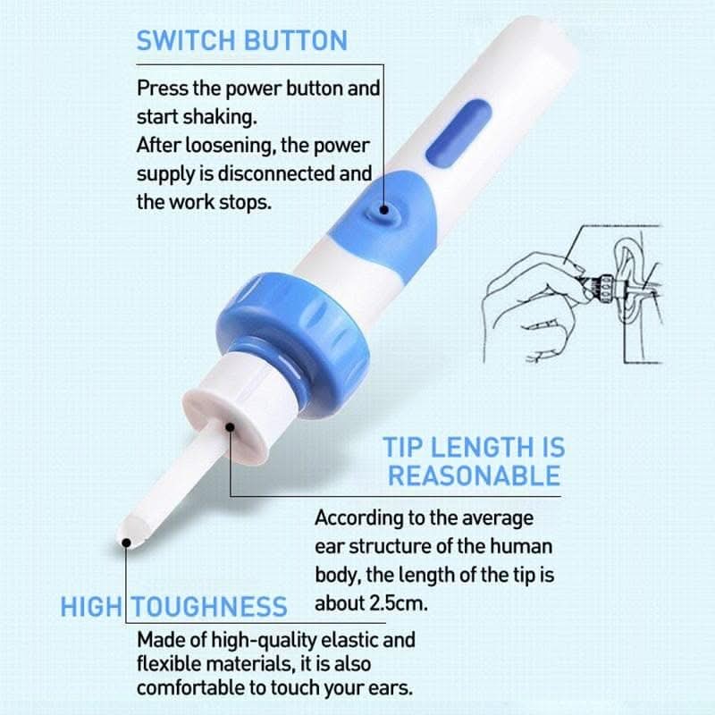 Electric Ear Cleaner with Gentle Suction and Silicone Tip