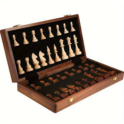Elegant Chess Set with Detailed Pieces and Organised Storage Case