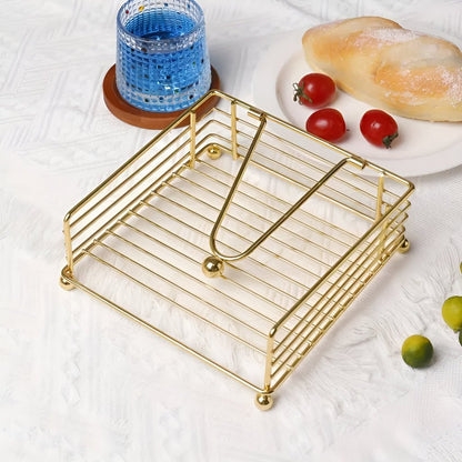 Elegant Iron Napkin Holder – Minimalist Tabletop Design in Matte Black
